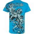 thumbnail image 2 of Sakkas Lion and Vines Metallic Silver Embossed Cotton Mens Fashion T-Shirt - Turquoise - Large, 2 of 2