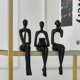 thumbnail image 4 of Black Decorative Statue Abstract Resin Sculpture Ornament Art Figurine Modern Home Decor Accents Office Decor Shelf Decor Tv Cabinet Table Decorations, 4 of 5