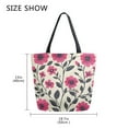 thumbnail image 5 of FORMRS Womens Canvas Tote Bag with Zipper Inner Pocket Shoulder Handbag, Pink Flowers, 5 of 7