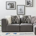thumbnail image 2 of set of 2 decorative pillowcases with woven texture, Chenille comfortable, modern, simple, soft, light brown square cushions, suitable for bedroom sofas and cars, 2 of 7