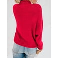 thumbnail image 6 of Sherrylily Fall Women Turtleneck Sweaters Batwing Pullover Winter Loose Knit Jumper, 6 of 7