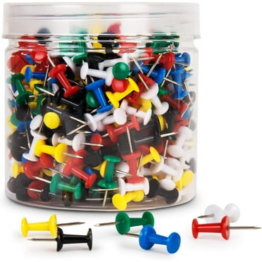 XKDOUS 500Pcs Push Pins, Thumb Tacks for Bulletin Board, Color Push Pins  for Wall, Pushpins for Cork Board, 6 Assorted Colors