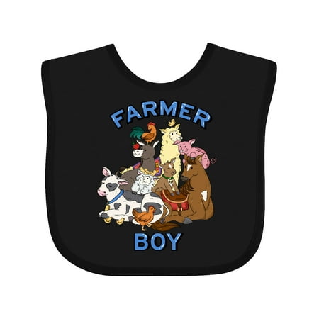 

Inktastic Farmer Boy with Happy Farm Animals Gift Baby Boy or Baby Girl Bib
