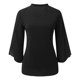 thumbnail image 2 of Blusa de gasa elegante y casual con volantes, mangas 3/4 y cuello en V para mujer - Doble capa y bajo fluido - Para la oficina o fiestas - Tallas S-XXL, 2 of 6
