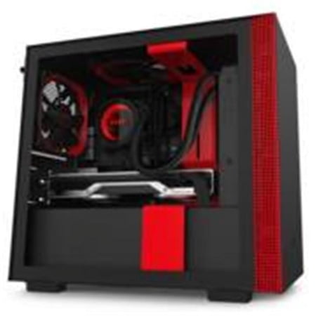 UPC: 0815671014856 | NZXT Case H210 SGCC Steel and TG Matte Black Red