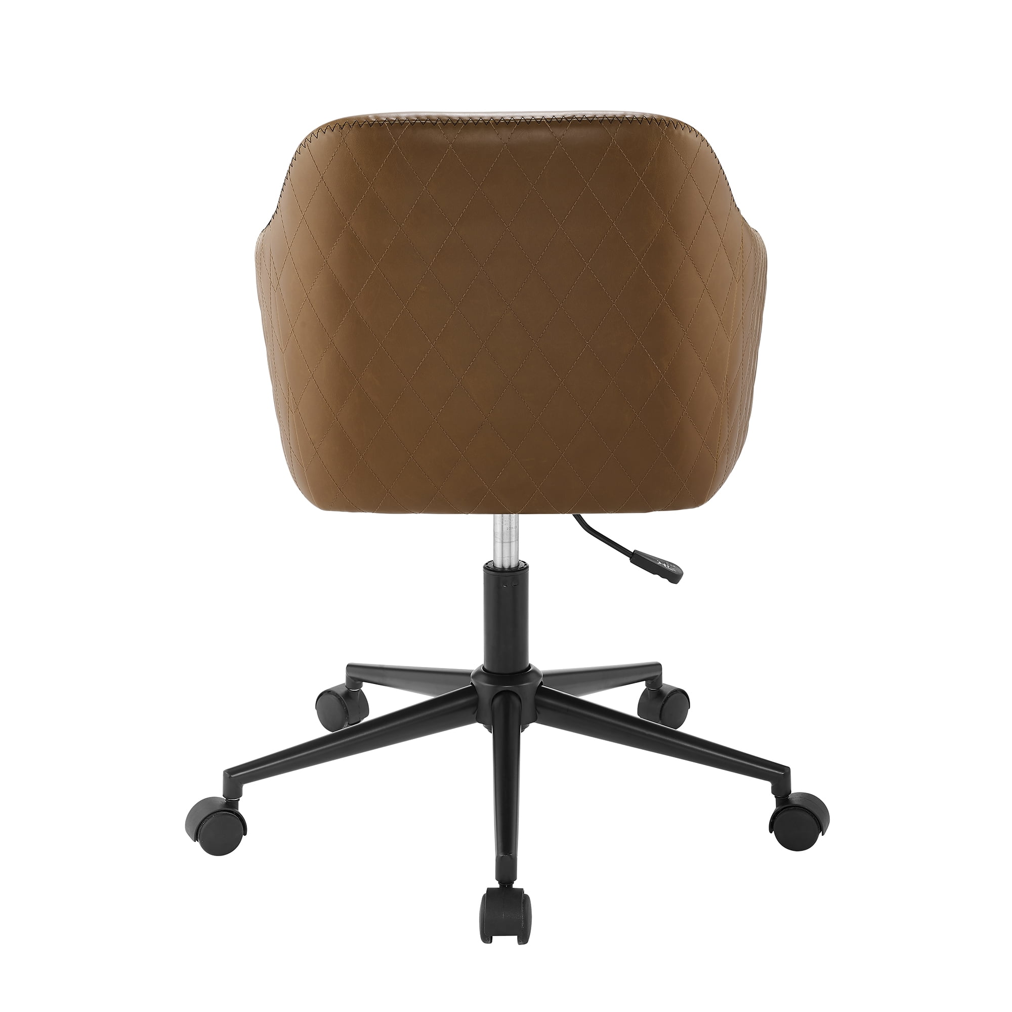 Manor Park Mid Century Modern Barrel Swivel Office Chair, Whiskey Brown