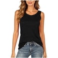 thumbnail image 2 of Mifsaly Cotton Tank Tops for Women Crew Neck Backless Sleeveless Top Lightweight Casual Loose Fit Summer Beach Layering Tees Black,XS, 2 of 8