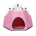 thumbnail image 4 of Flmtop Tente pour Petit Chat Chien Portable Pliable Lavable Mignonne pour Intérieur Extérieur Café Clair, 4 of 8