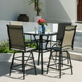 thumbnail image 2 of Sour Citrus Outdoor Bar Table 31.5" Square Bar Height Patio Table with Tempered Glass Top for Garden, Lawn, Poolside, Backyard, Deck, Black, 2 of 5