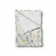 thumbnail image 2 of Modern Soft Flannel Fleece Blanket, Nature Wild Forest Leaves Flowers Trees Buds Sketchy Contemporary Art Print, Cozy Plush for Indoor and Outdoor Use, 70" x 90", Grey Mustard White, by Ambesonne, 2 of 6