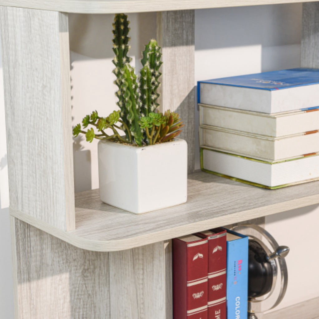 5-Tier Bookshelf, 31.5" Wide Modern Open Bookcase with 30" Shelf Clearance, Free Combination Storage Shelves, MDF Display Rack for Living Room, Bedroom & Home Office, Light Gray