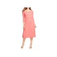 thumbnail image 3 of Lauren Ralph Lauren Robe Ajustée et Évasée en Jersey Extensible Froncé Rose Taille g 180 $, 3 of 9