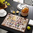 thumbnail image 3 of Farmhouse Coffee Time Placemats Set of 4, Vintage Gnomes Desserts Khaki Plaid Placemats for Dining Table, Place Mats for Kitchen Tabletop, Waterproof Wipeable Dining Table Mats Set, 3 of 9