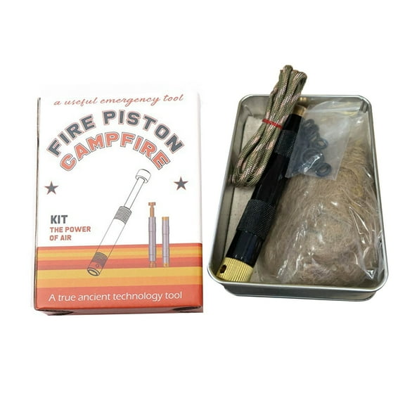 Fire Piston Fire Starter Kit,Outdoor Emergency Air Compressed Ignition Fire Starting Tool for Hiking Camping Exploring