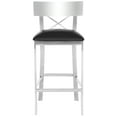 thumbnail image 4 of Safavieh Zoey 35''H Glam Stainless Steel Cross Back Counter Stool, 4 of 11