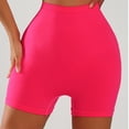 thumbnail image 4 of felwors V Back Biker Shorts High Waist Scrunch Lifting Workout Yoga Running Training Hot Pink for Size XL, 4 of 7