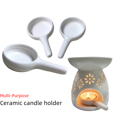 thumbnail image 4 of Bandeja de cerámica para velas para quemador de aromaterapia Porta incienso fragante en forma de torre con asa Bandeja pequeña para portavelas, 4 of 6