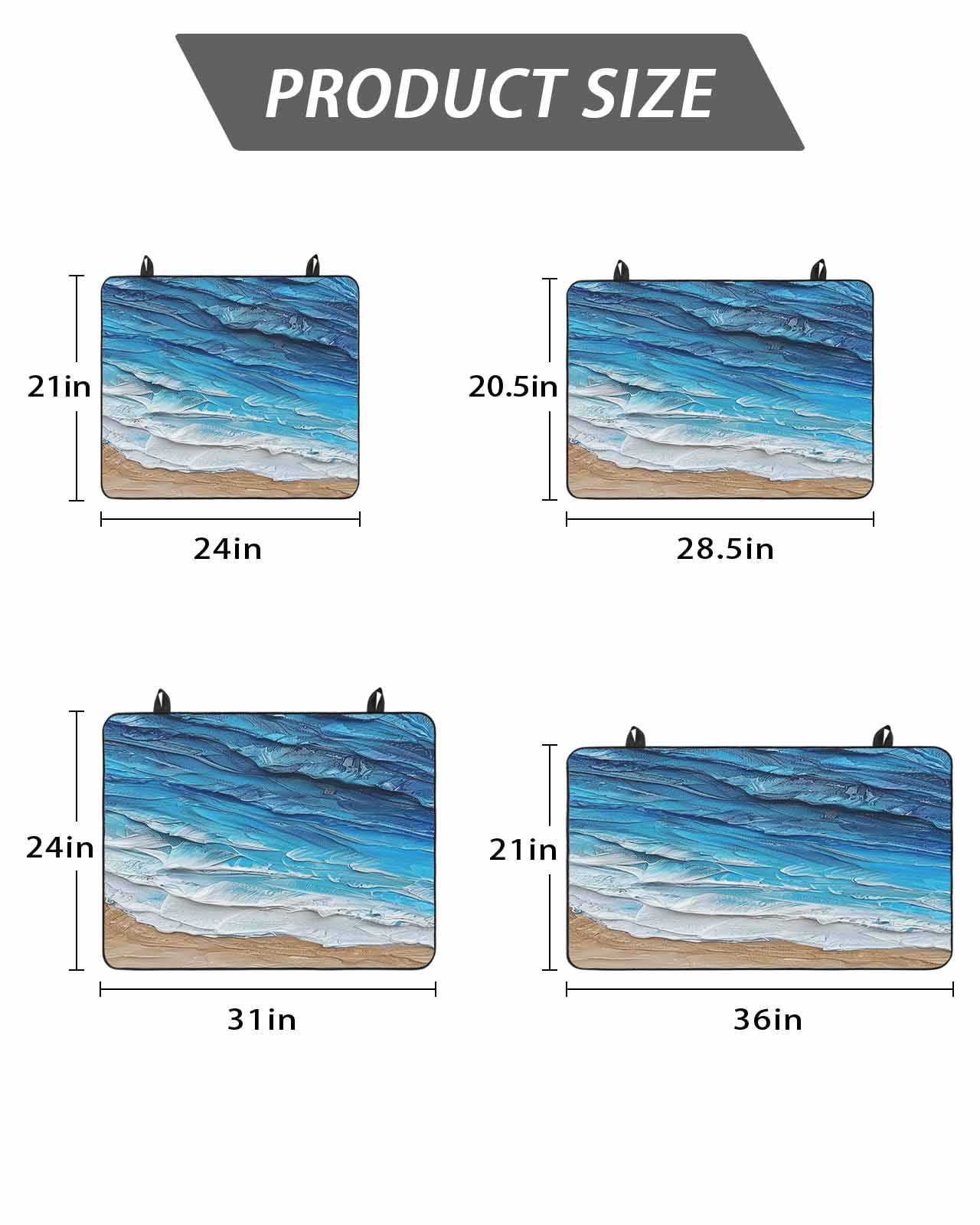 Stove Top Covers for Electric Stove, Blue Coastal Beach Glass Stovetop Cover Protector, Summer Nautical Oil Painting Induction Cooktop Protector Oven Mat for Kitchen Countertop 24"x21"