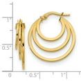 thumbnail image 3 of 14K Yellow Gold Earring Hoop Women'S Textured 23.5 mm 22, 3 of 3