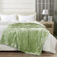 thumbnail image 2 of Home Soft Things Plain Faux Fur Throw - Sage/Green - 60" x 80", 2 of 7
