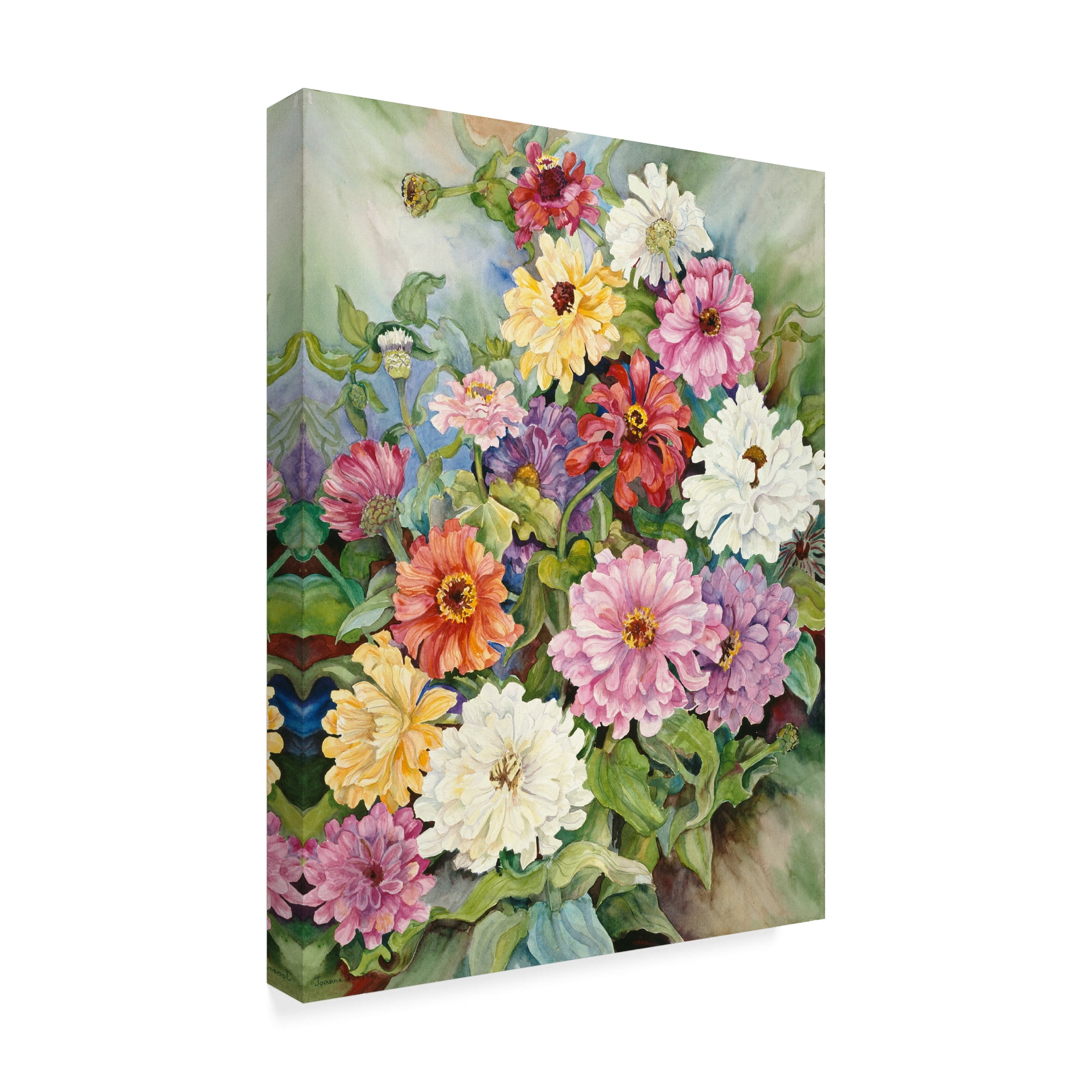 Trademark Fine Art 'Zinnias From A Fall Garden' Canvas Art by Joanne Porter