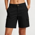 thumbnail image 4 of Yievot Cargo Shorts for Women 7 Inch Inseam Button High Waist Multi Pocket Casual Summer Outdoor Hiking Shorts, 4 of 9