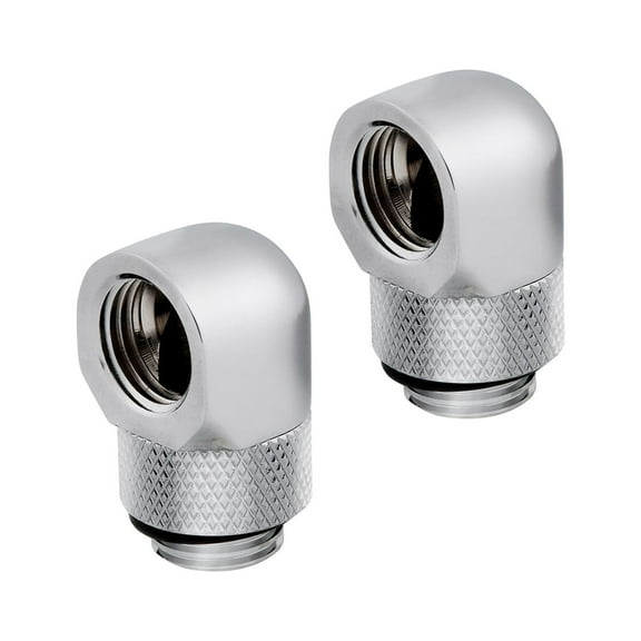 Corsair Hydro X Series 90 Degree Rotary Adapter, Chrome, 2-pack