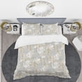 thumbnail image 2 of Designart 'Golden Tropical Pattern VIII' Mid-Century Modern Duvet Cover Set, 2 of 4