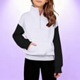 thumbnail image 2 of YunPes Boys Girls Solid Color Half Zip Sweatshirt Thumbhole Sweatshirt Winter Clothes for Teen Girls, 2 of 5
