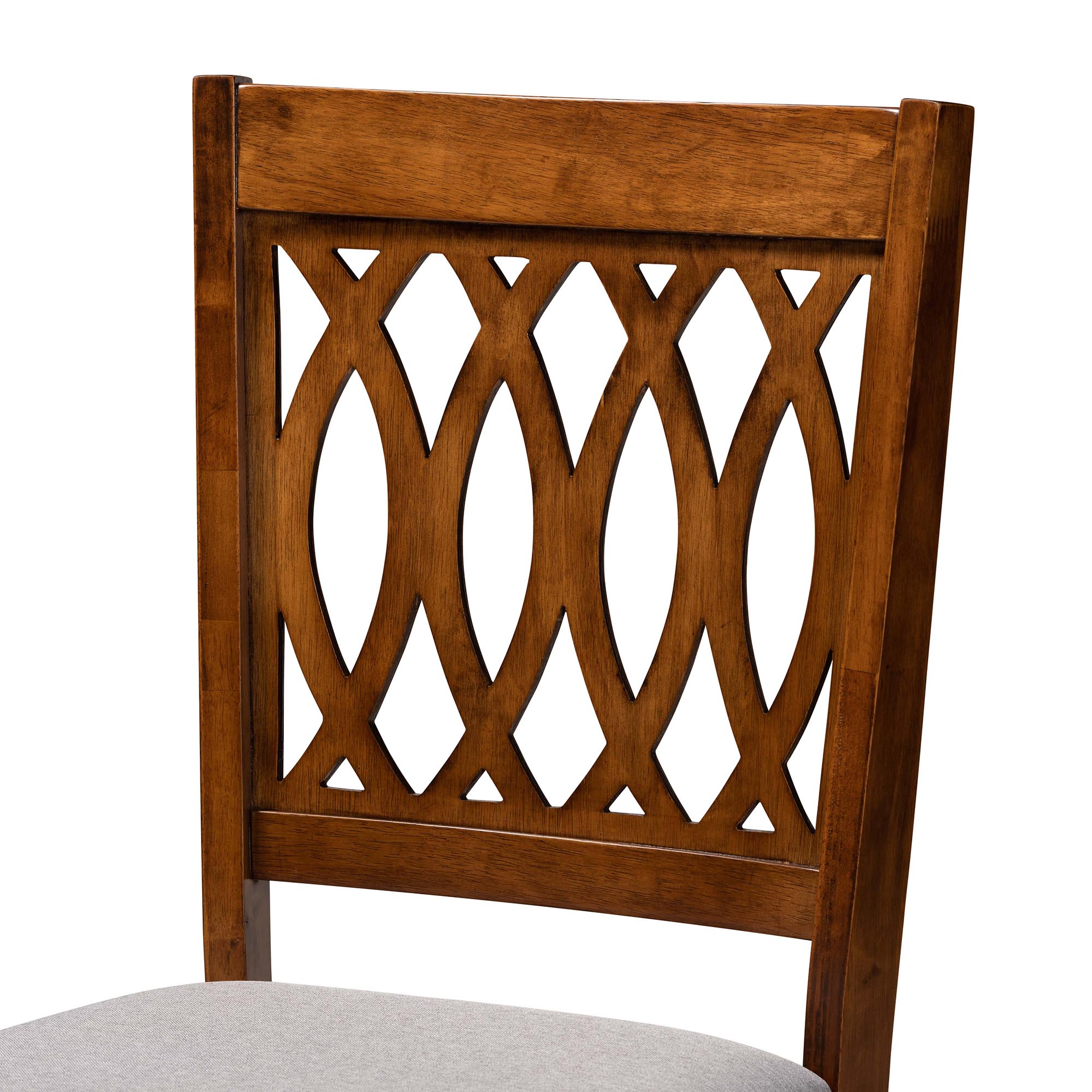 Baxton Studio Florencia Modern Grey Fabric and Walnut Brown Finished Wood 2-Piece Dining Chair Set