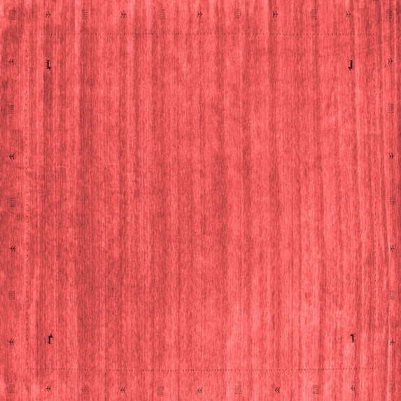 Ahgly Company Indoor Square Abstract Red Contemporary Area Rugs, 6' Square