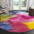 thumbnail image 2 of SAFAVIEH Watercolor Calista Abstract Colorful Area Rug, Green/Fuchsia, 5'3" x 7'6", 2 of 9
