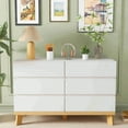 thumbnail image 4 of 6-Drawer Dresser,White Double Dresser,Wood Storage Cabinet for Living Room,Chest of Drawers for Bedroom, 4 of 7