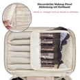 thumbnail image 4 of Neceser de viaje para mujer, neceser de maquillaje grande, organizador de maquillaje con compartimento para brochas, neceser de aseo de piel sintética, neceser de maquillaje portátil., 4 of 6