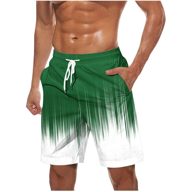 Pantalones Cortos Casuales para Hombre Imprimir con Bolsillos Pantalones de Playa de Cintura Elástica, Pantalones Cortos de Cintura Elástica para Hombre