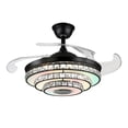 thumbnail image 6 of AFANQI 42 inch Modern Retractable Ceiling Fan with Lights and Remote control 6Speed Fandelier Smart Ceiling Fan Light with Bluetooth Speaker RGB Color LED Lights Reversible Bedroom Living Room, 6 of 14