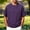 Purple, variant on Men Rivet Short Sleeve T-Shirt, Crew Neck Raglan Seam Loose Fit Elastic Solid Casual Summer Top Big & Tall Size M-5XL White