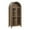 Brown, variant on Tcbosik 67"H Arched Display Cabinet with LED Lights, 2 Glass Doors, Adjustable Glass Partitions, Retro Curved Top Storage Pantry for Living Room, Entryway, or Bedroom (Brown)