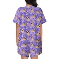 thumbnail image 3 of Lsque Pugs and Flowers Women's Short-Sleeved Pajama Set - 2 Piece Soft and Lightweight Sleepwear Set-3X-Large, 3 of 9