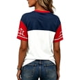 thumbnail image 4 of Usa Soccer Jersey for Women Color Block V Neck Raglan Soccer Shirt Short Sleeve Summer Graphic Tees, White XL, 4 of 4