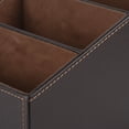 thumbnail image 6 of I-MART PU Leather Remote Control Holder Organizer with 3 Compartments, Stylish TV Remote Holder Caddy for Desk Nightstand Coffee Table and Media Accessory Storage Brown, 6 of 7