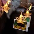 thumbnail image 1 of Guirnalda de luces LED con 20 clips para fotos de 10 pies, funciona con pilas, con clips para colgar imágenes, tarjetas y obras de arte, 1 of 3