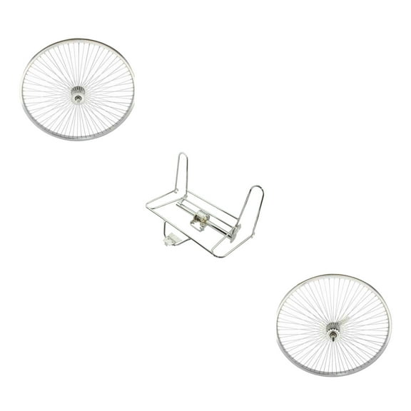 Chrome Lowrider Trike Conversion Kit for 26 inch Bike. Comes with Two Chrome 72 spoke wheels. Tricycle, Trike, three-wheel bike conversion kit