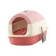 thumbnail image 2 of Caja de arena para gatos con capucha, inodoro para gatos completamente cerrado con puerta, portátil, accesorios para mascotas, orinal para gatitos rosa, 2 of 9