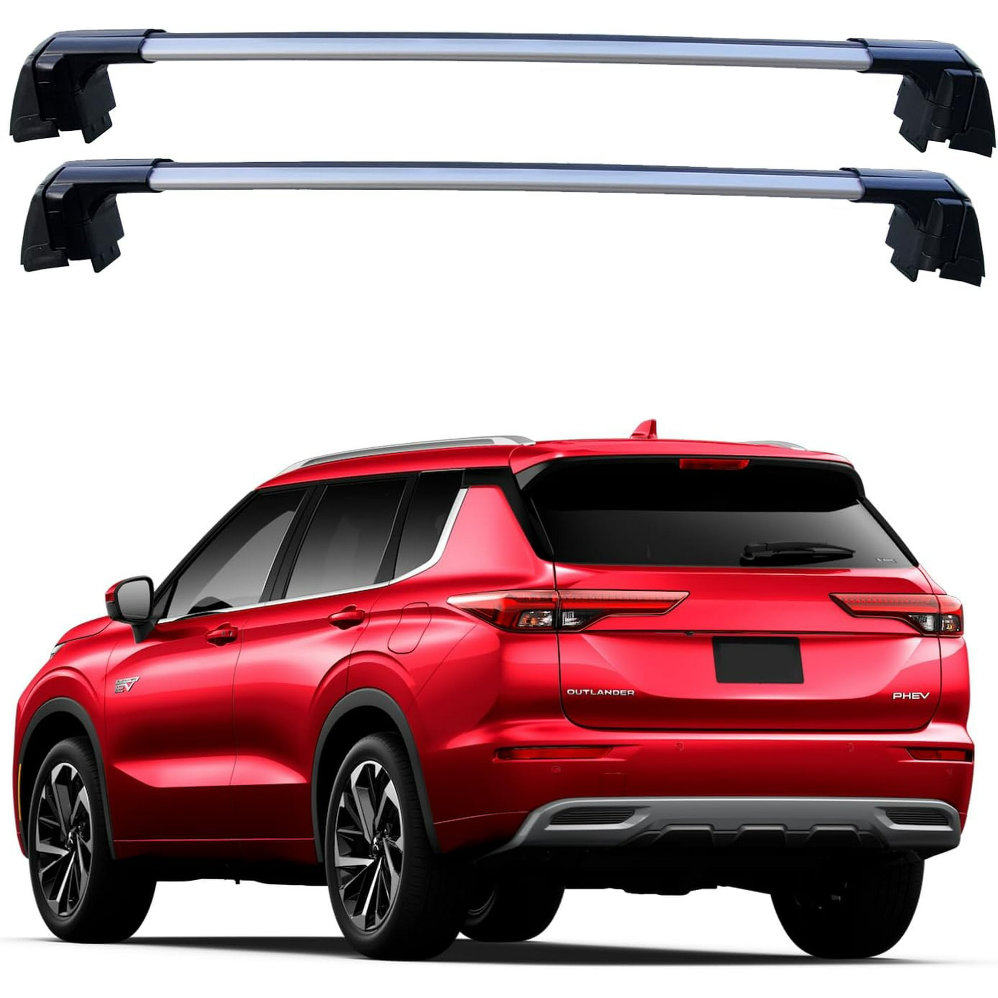 ROKIOTOEX Coyote Roof Rack Crossbars Fit for 2023 2024 Mitsubish i Outlander PHEV Flush Side Rails Lockable Cross Bars for Rooftop Cargo Box Luggage Ski Board Bike Carrier Silver MO22 Walmart