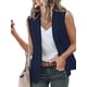 thumbnail image 1 of Chaleco Blazer Sin Mangas para Mujer, Informal, con Abertura Frontal, un Botón, Chaqueta de Verano con Bolsillos. Azul Marino M, 1 of 6