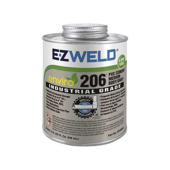 Ez Weld Pipe Cement,32 fl oz,Gray EZ30604N