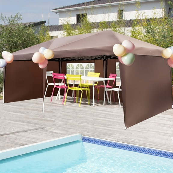 OverPatio 10'x20' Ez Pop Up Wedding Party Tent Folding Gazebo Backyard Canopy 4 side