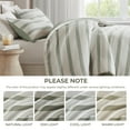 thumbnail image 4 of Regency Heights Full/Queen Comforter Set, Striped Texture Bedding Comforter Sets, 3 Pieces Tonal Stripes Woven Comforter with Pillow Sham, Sage Green, 4 of 11