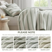 Regency Heights King/Cal King Comforter Set, Striped Texture Bedding Comforter Sets, 3 Pieces Tonal Stripes Woven Comforter with Pillow Sham, Blue